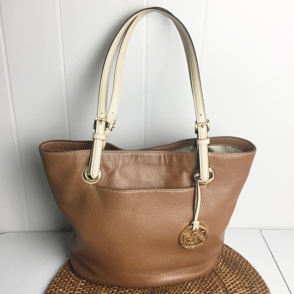 Michael Kors Light Brown Leather Shoulder Bag Purse - Picture 5 of 6